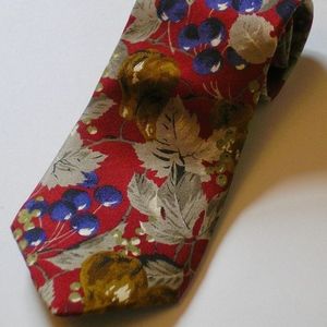 MEN'S TIE BY METROPOLIS, RED/BLUE GRAPE PATTERN
